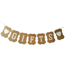Guirlande de fanions de mariage en papier kraft – 1,5 m