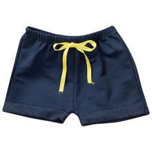 Kleinkinderkleidung für Mädchen, Sommer-Shorts für Mädchen, modische, einfarbige, süße Sommer-Freizeithosen mit Bündchen, Marineblau, 6 Monate