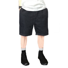 Boys Jeans Pants Spring Summer Fashion Elastic Waist Wide Leg Denim Knee-Length Pants With Pockets Child Comfort Sweat Pants,Black,3-4 Years