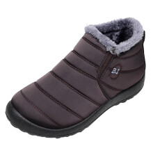 FAMTKT Damsnökängor Vinterskor med Plus sammet Varma slip-on-stövlar för kvinnor Vattentäta stövlar Bekväma utomhusskor