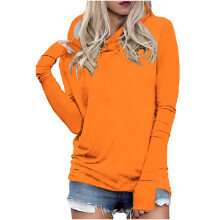 Damen-Langarm-Hoodie, lässiger, leichter Laufpullover mit Daumenloch