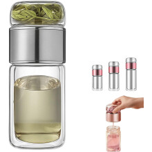 Théière en verre – Infuseur à thé intelligent 3 en 1 avec double filtration, verre borosilicate et acier inoxydable, infusion inversée pour