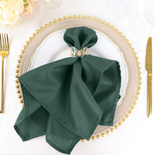 BalsaCircle 50 Pieces 20" Hunter Green Polyester Napkins Wedding Kitchen 1