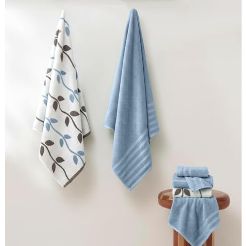 Ensemble de 6 serviettes en coton Organic Vines, lavande