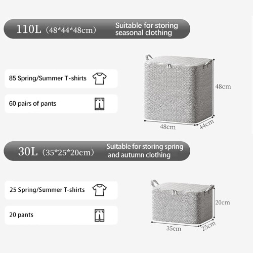1 Pack Fabric Storage Bins with Metal Frame, Stackable & Foldable, Compatible with Closet Organizers for Blankets, Clothes, Pillows 1