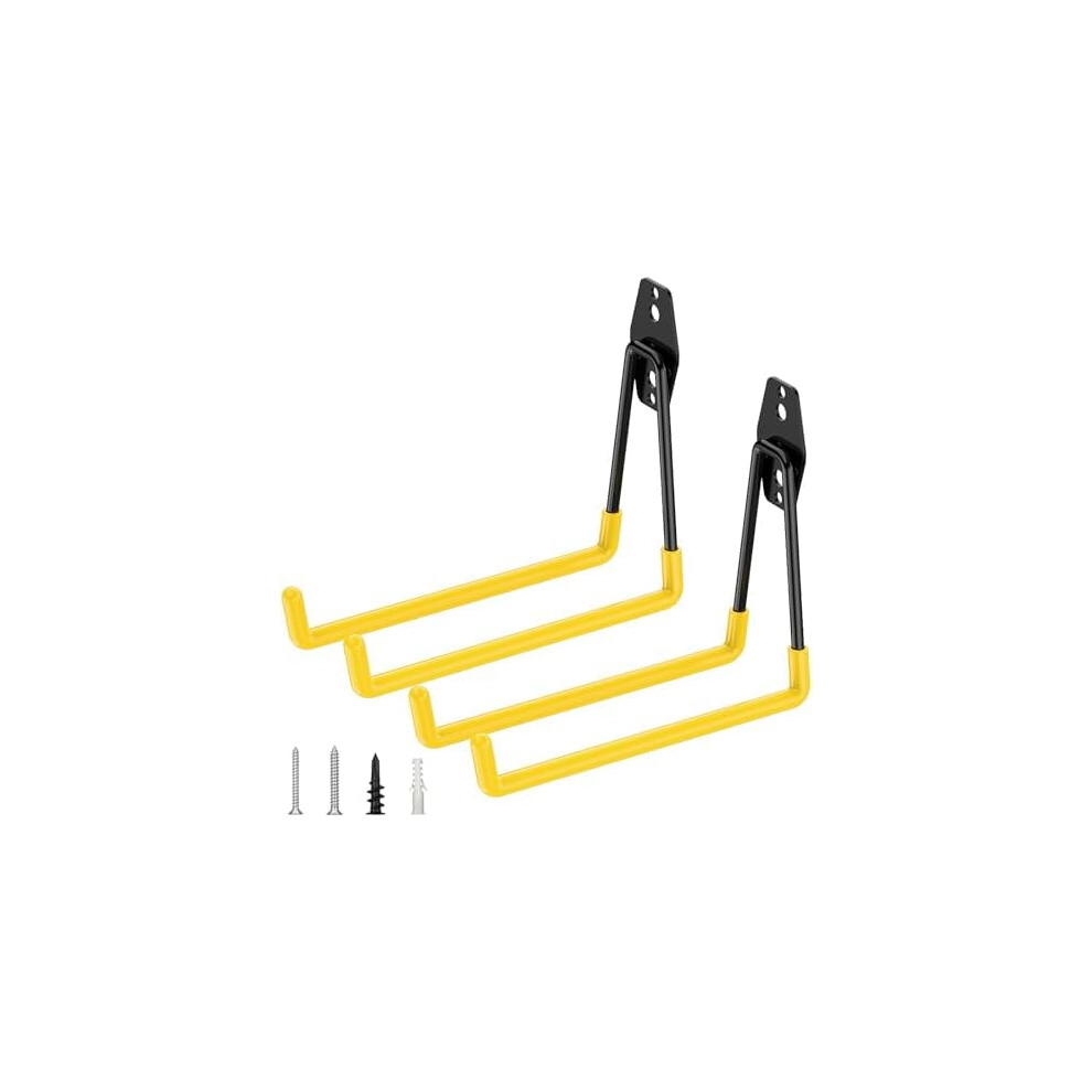 2-Pack Heavy Duty Garage Hooks, Steel Wall Mount Hangers For Ladders, Bikes, Tools Â Compatible With Standard Walls 9110895523506