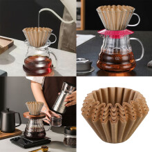 50 filtros de papel não branqueado para cafeteiras de 2 a 5 xícaras