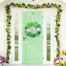 Panneau de porte en bois en forme de trèfle pour la Saint-Patrick