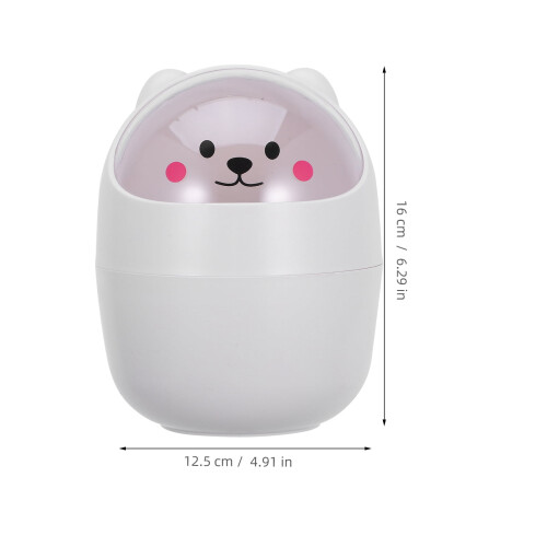 Small Plastic Mini Wastebasket with Swing Lid, Desktop Trash Can for Home, Office, Kitchen, Compact Garbage Bin with Lid 1