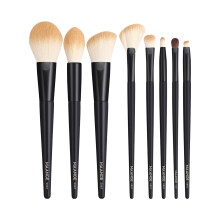 8-Pc Makeup Brush Set with Silver Handles – Foundation, Eye & Face Brushes, Compatible with All Makeup Types