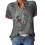 Camicetta da donna in chiffon con stampa floreale, scollo a V e maniche corte 5