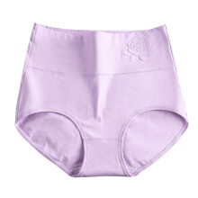 Damen-Shapewear-Slip mit hohem Bund und Bauchkontrolle, Baumwollunterwäsche ohne Muffin-Top, Lila