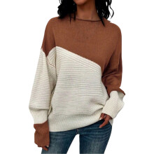 Maglione da donna a maniche lunghe, casual e ampio, in maglia.