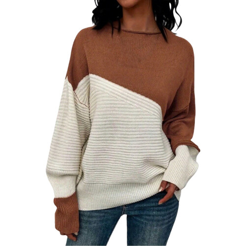 Lässiger Damen-Pullover mit langen Ärmeln, locker gestrickt