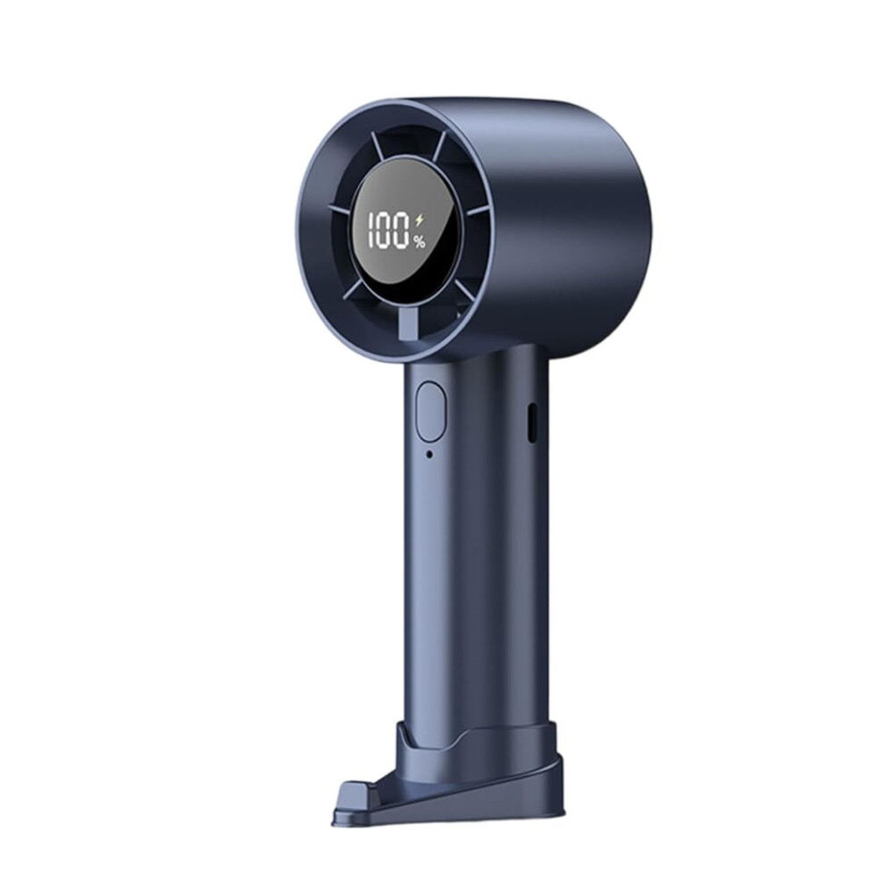 Portable Handheld Fan With Led Display, Usb Rechargeable 1200Mah Battery For Travel Outdoor Navy Blue 9771547166863