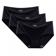 Pacáiste 3 Fo-éadaí Gan uaim do Mhná, Fo-éadaí Bog Síoda Oighir, Mórmhéid, Fo-éadaí Bikini, Breathable, Hipster, Stretch