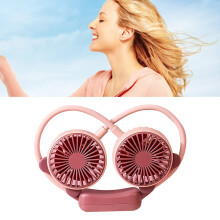 USB Rechargeable Neck Fan with Flexible Hose, Hands Wearable Cooling for Office Travel, Taro Purple