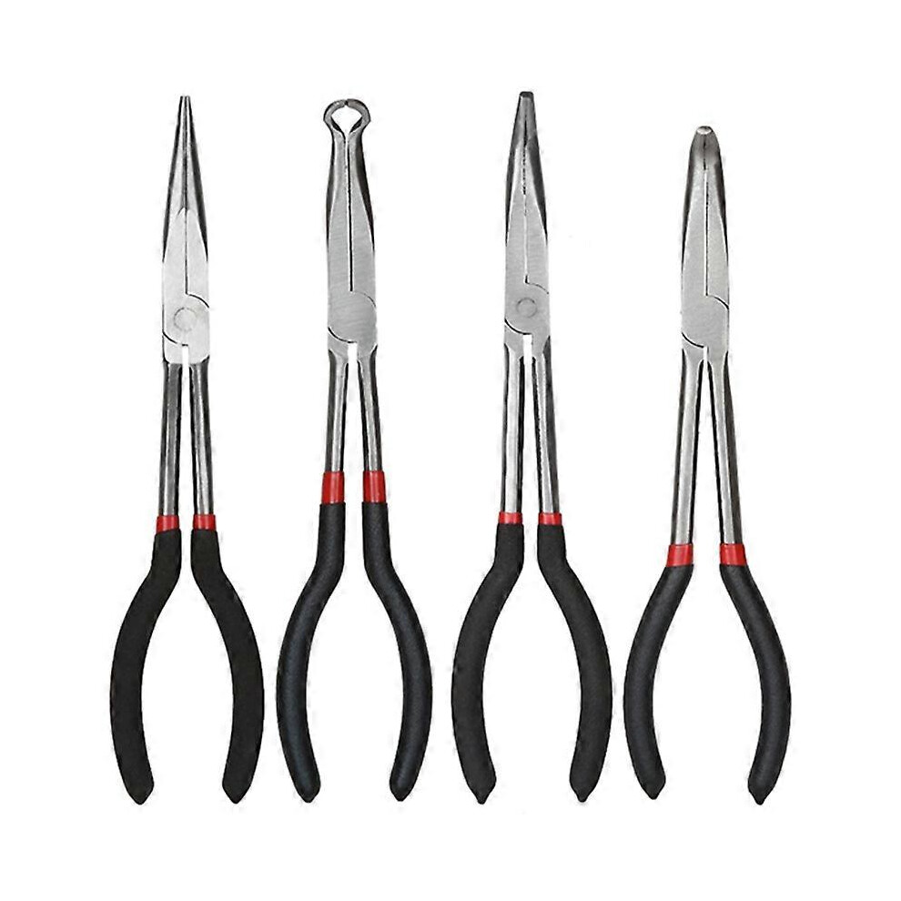 11-Inch Long Needle-Nosed Pliers Include Straight, 45-Degree, 90-Degree And O-Type Pliers 8461753319962