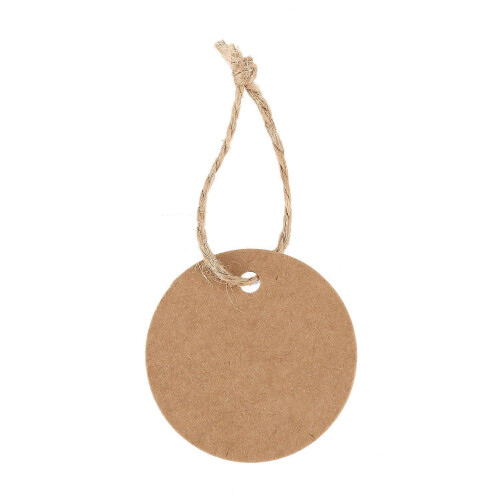 50Pcs Round Kraft Gift Tag with Hemp Cord