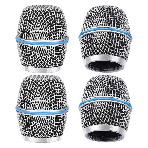 4PCS Microphone Windscreen Heads, Microphone Ball Head Mesh Grill Vocal Microphone Replacement Grill