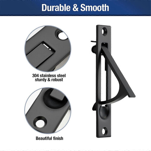 2 Pack Pocket Door Pull Solid Pocket Door Flush Edge Pull Pocket Door Handles in Matte 2
