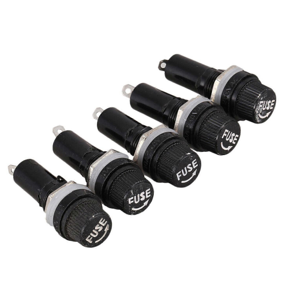 5 Pcs Ac 125V 15A 6 X 30Mm Panel Mount Fuse Holder 8201311837190