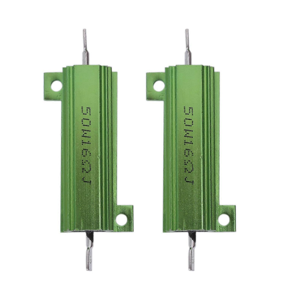 2 Pcs Chassis Mount Green Wirewound Aluminium Housed Resistor 50W 16 Ohm 8011014265257