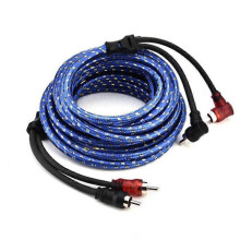 5M 2 Rca To 2 Rca Plug Car Stereo o Cable Amplifier Braided Tool
