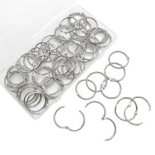 60 PCS Loose Leaf Binder Rings 1-Inch Office Book Rings, Nickel Plated Steel Binder Rings, Key Rings