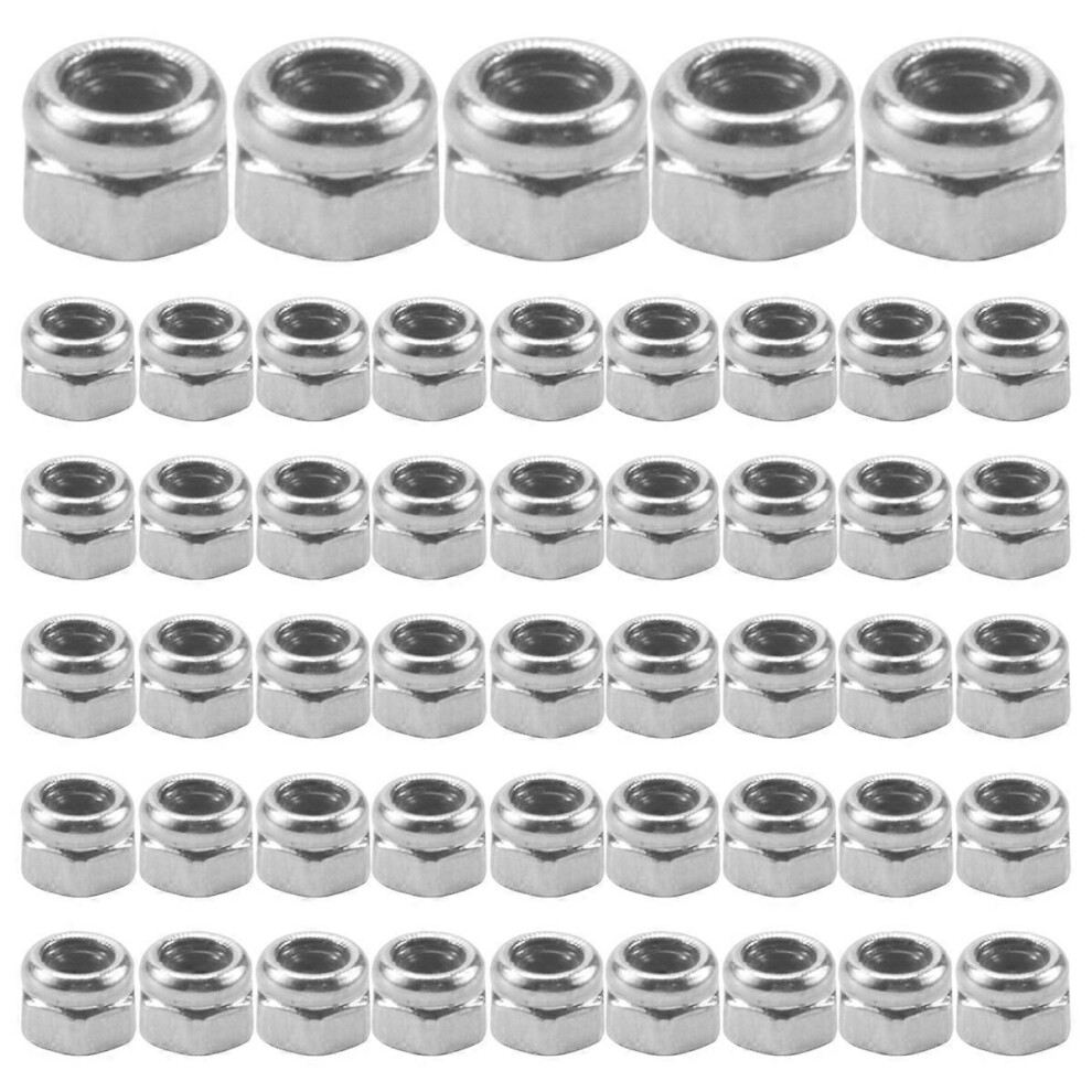 50Pcs M2 Zinc Plated Self-Locking Nylon Insert Hex Lock Nuts 8741431302197