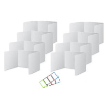 8 Pack Desk Dividers for Students, Waterproof Plastic Study Carrel Divider, Easy to Clean Privacy Cl-White