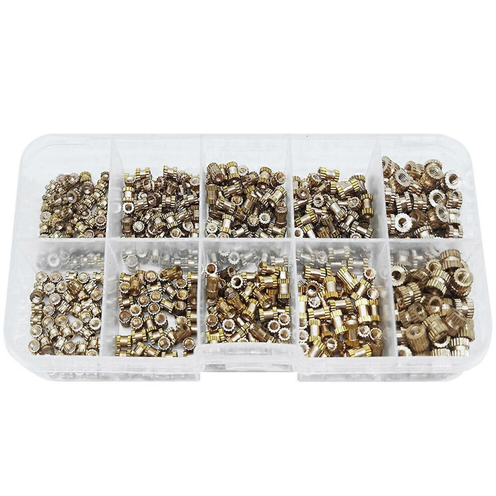 520Pcs M2 M2.5 M3 Metric Female Thread Knurled Brass Threaded Insert Embedded Nuts Assortment Kit 8302476654933