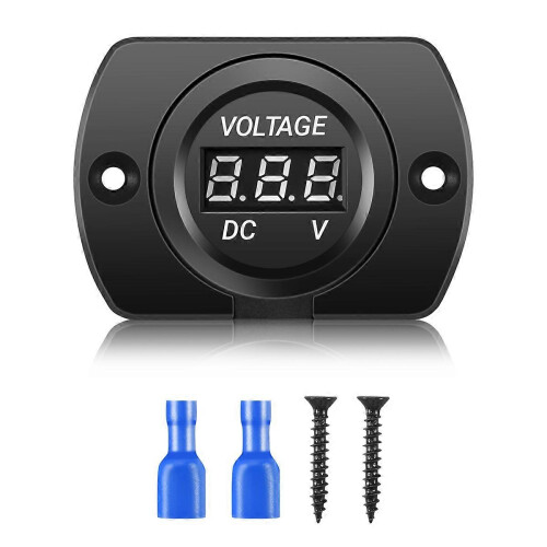 12V-24V Waterproof Car Motorcycle LED Digital Display Voltmeter Voltage Meter 1