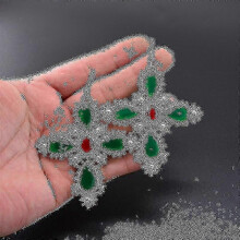 New Arrival Vintage Green Crystal Pearl Cross Drop Earrings for Women Baroque Bohemian Large Long Earrings Jewelry Brincos