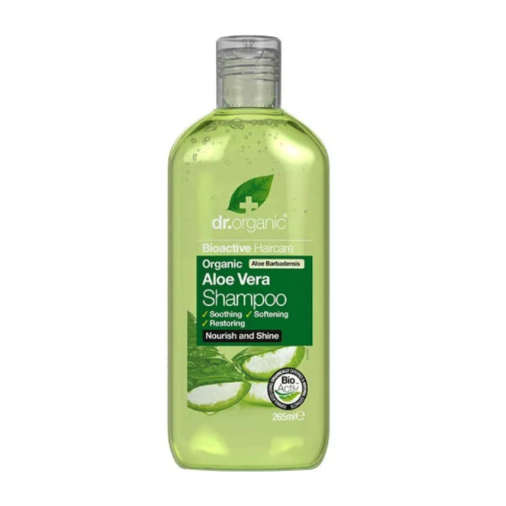 Dr.Organic Aloe Vera Shampoo |Nourishes Hair Strands & Restores Moisture & Gently Cleanses Hair & Scalp  - 265ml