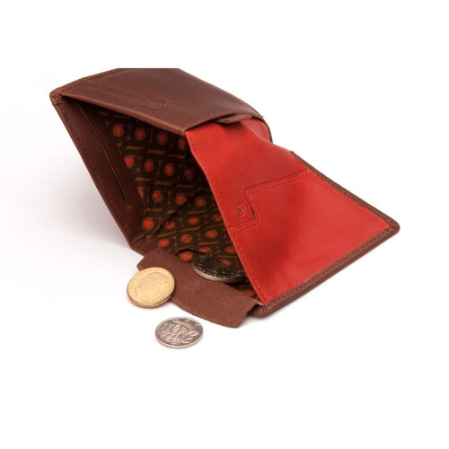 Bellroy Unisex Note Sleeve Leather Wallet - Cocoa Brown / Orange New 2