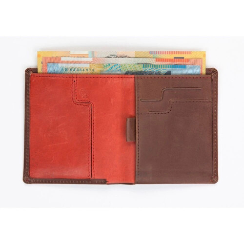 Bellroy Unisex Note Sleeve Leather Wallet - Cocoa Brown / Orange New 1