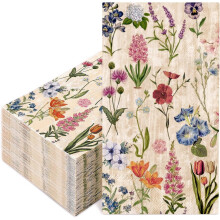 Retro Floral Guest Napkins Vintage Wildflower Design 100