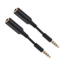 2Pcs Audio Extension Cable for Headphone Jack Extension with Sound Stereo Extender Black PVC 3.5mm Aux Port