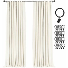 Cortinas opacas color beige de 50x84 pulgadas (2 unidades)