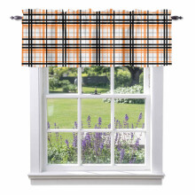Cantonnière à rayures orange et noires 137 x 46 cm (54 x 18 po) avec passe-tringle