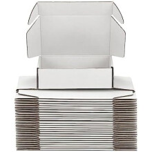 7x5x2 in Small Shipping Boxes (25 Pack) – Sturdy White Corrugated, Recyclable, for Ecommerce & Mailing | Compatible with USPS, UPS