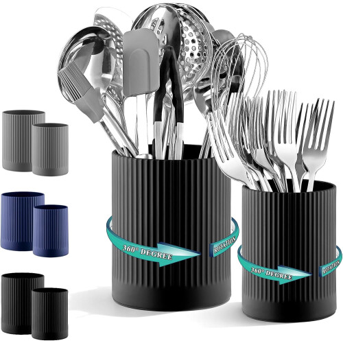 烹饪 utensils 支架 塑料 360旋转 2件装 1