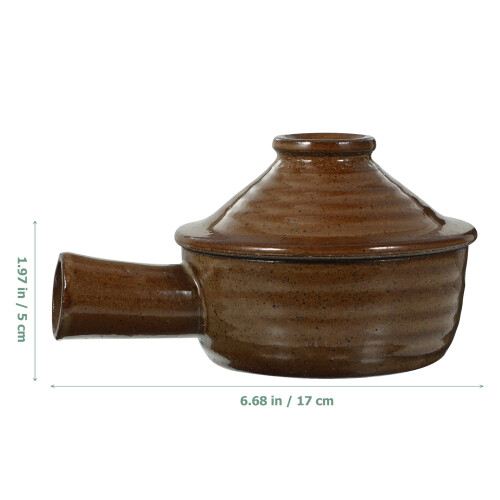 Ceramic Soup Bowl with Lid & Handle: Multifunctional Cookware 1