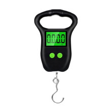 Scála Lugga Digiteach Láimhe Iniompartha, Scála Crochta Dubháin Éisc 50Kg10g le Téip Thomhais le Taispeántas LCD Cúlsoilse, Cruinneas