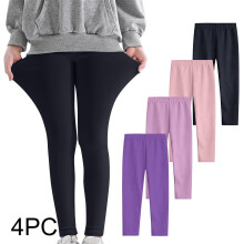 3-12 Years Kids Girls 4 PCS Leggings Stretchy Tights Lycra Compression Pants Comfortable Softness Breathable Pantyhose