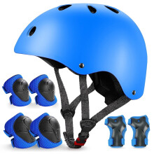 Kids Bike Helmet & Protective Gear Set - Ages 3-10 Boys Girls - Skateboard Cycling Scooter Rollerblading - Blue