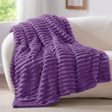 Pătură cu dungi din fleece, 152x203 cm, 300 g/m²
