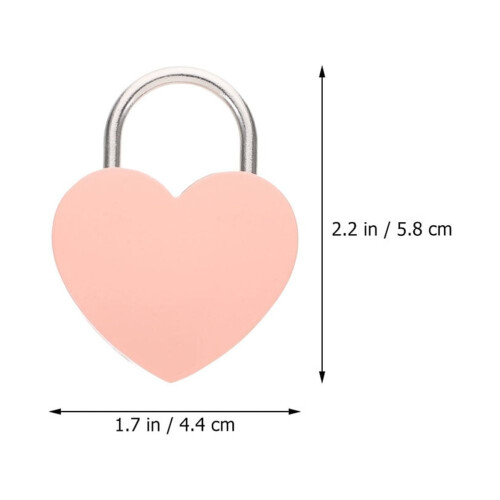 Herzschloss-Vorhängeschloss-Set, rosa, 2-teilig 1