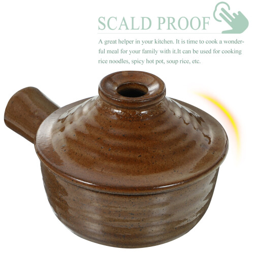 Ceramic Soup Bowl with Lid & Handle: Multifunctional Cookware 2